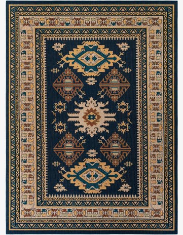Navy Blue Easy-Clean Baja Indoor / Outdoor Rug