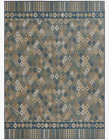 Navy Blue Easy-Clean Baja Indoor / Outdoor Rug