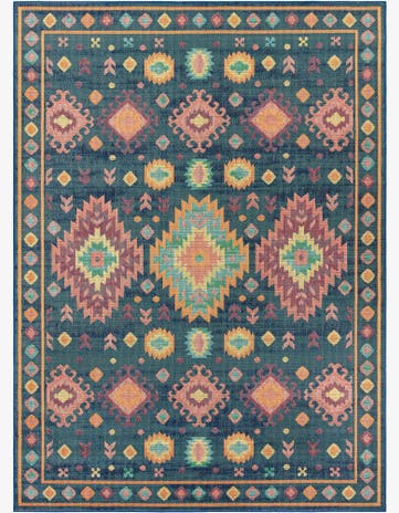 Navy Blue Easy-Clean Baja Indoor / Outdoor Rug