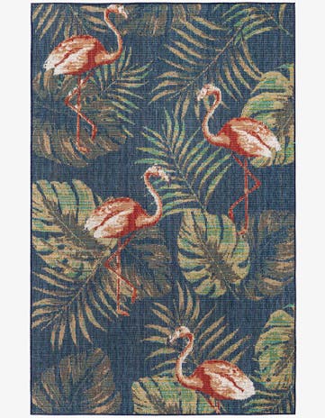 Navy Blue Easy-Clean Baja Indoor / Outdoor Rug