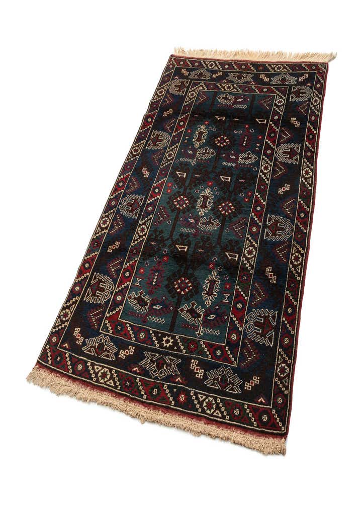 4' 1 x 6' 3 Hand Knotted Balouch Wool Rug