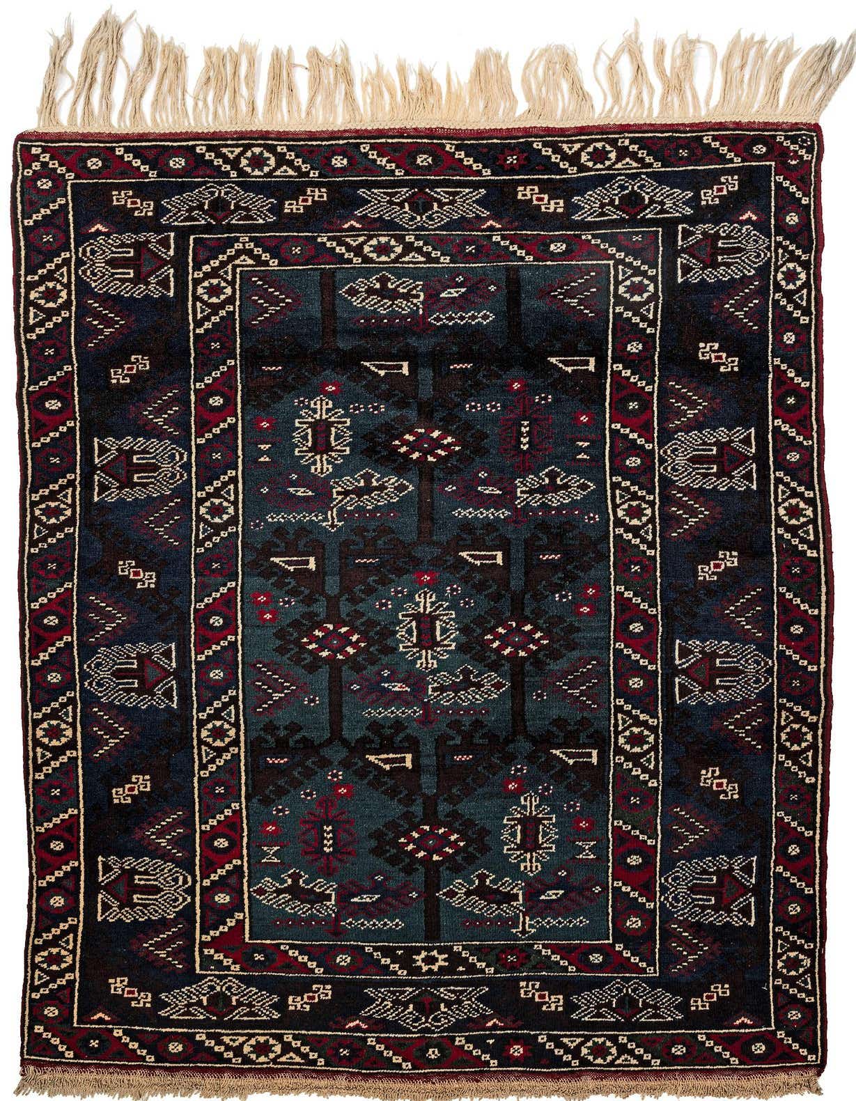4' 1 x 6' 3 Hand Knotted Balouch Wool Rug