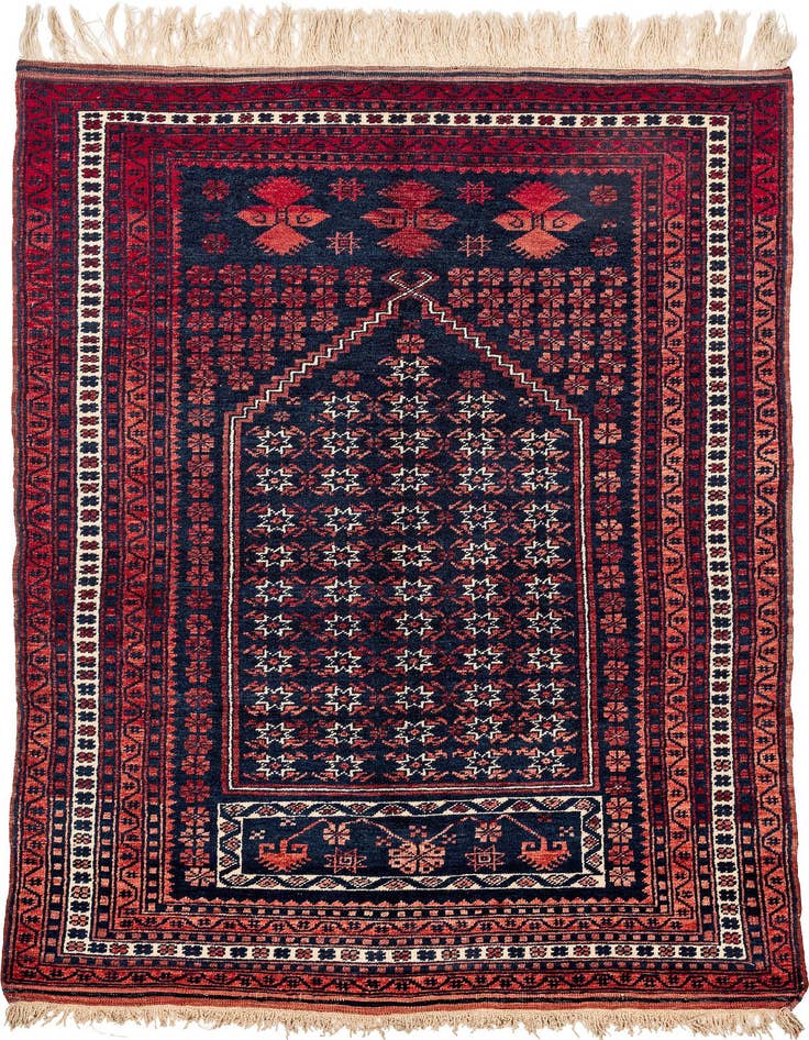 Detail image of 3' 6 x 5' 9 Hand Knotted Balouch Oriental Wool Rug