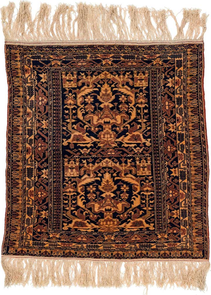 3' 2 x 4' 7 Hand Knotted Balouch Oriental Wool Rug