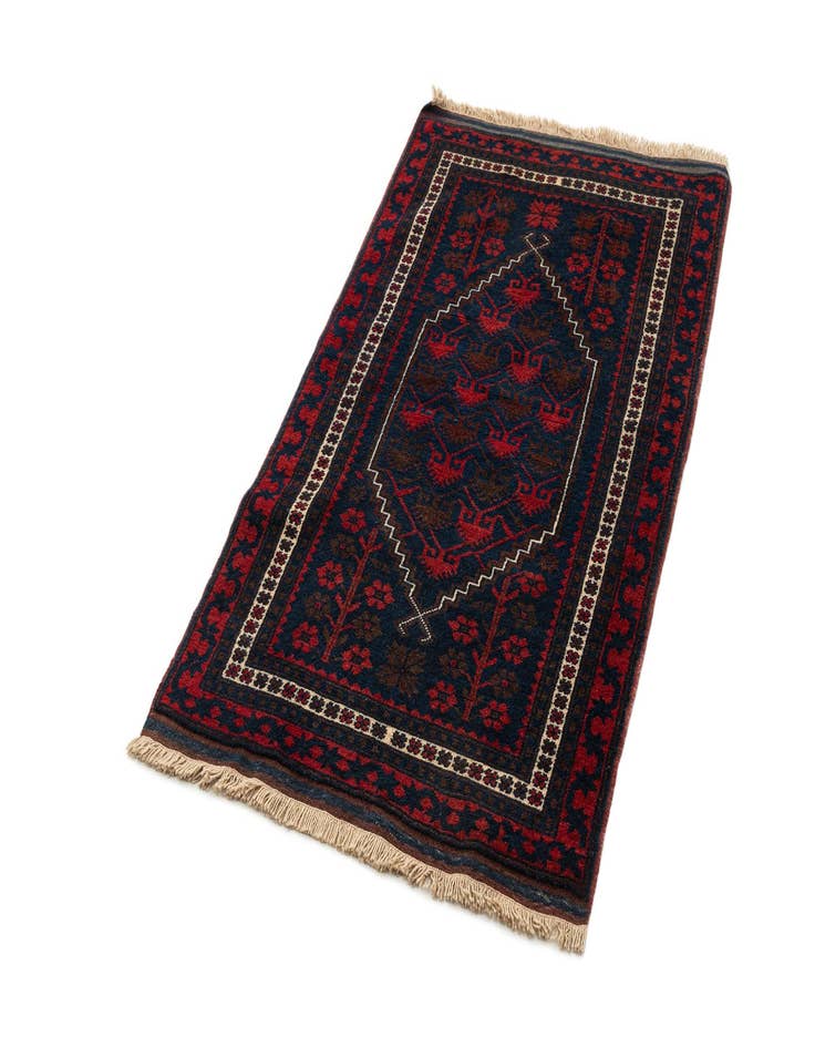 Detail image of 2' 6 x 4' 5  Hand Knotted Balouch Wool Rug