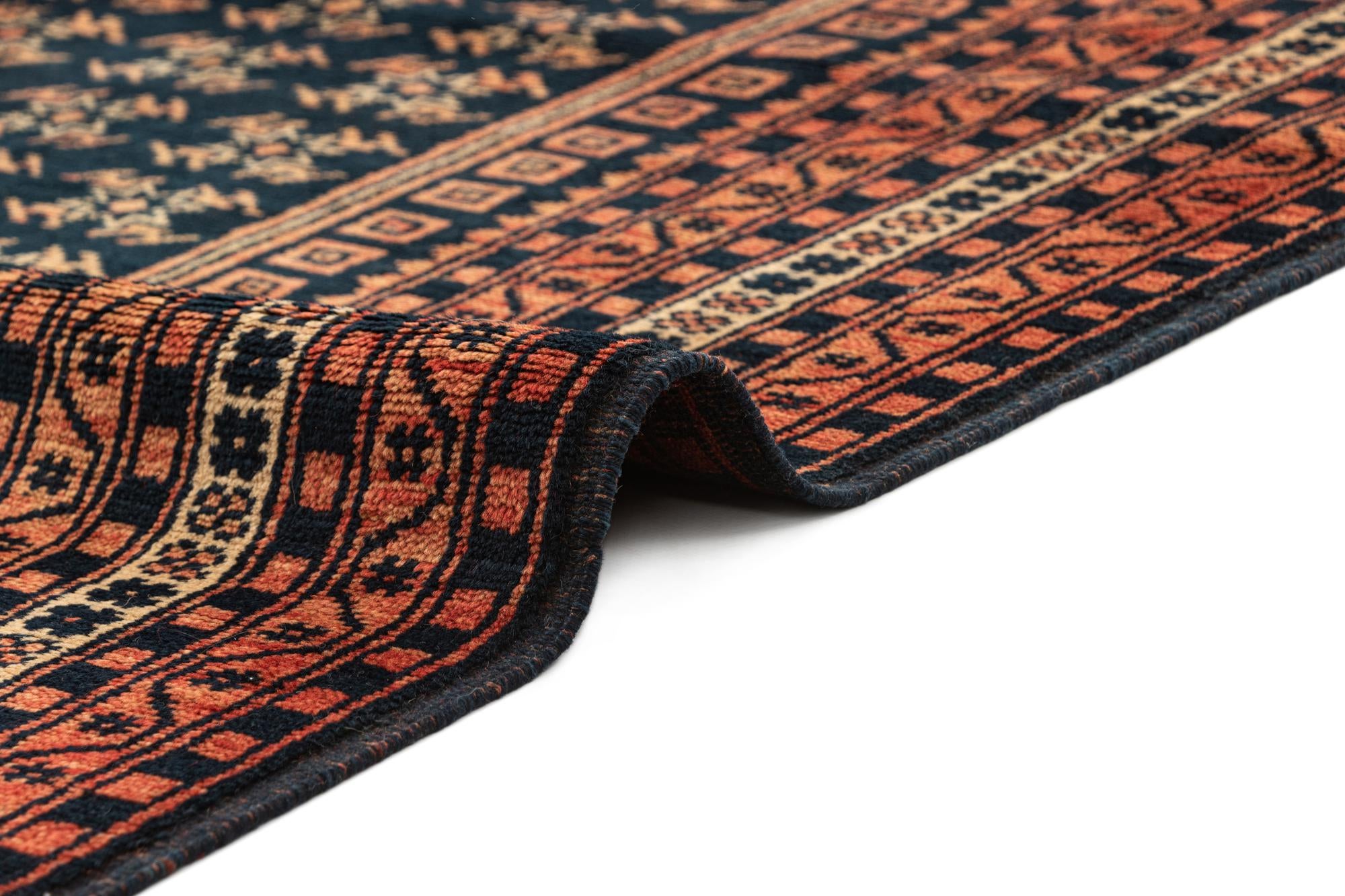 4' 2 x 5' 10 Hand Knotted Balouch Oriental Wool Rug
