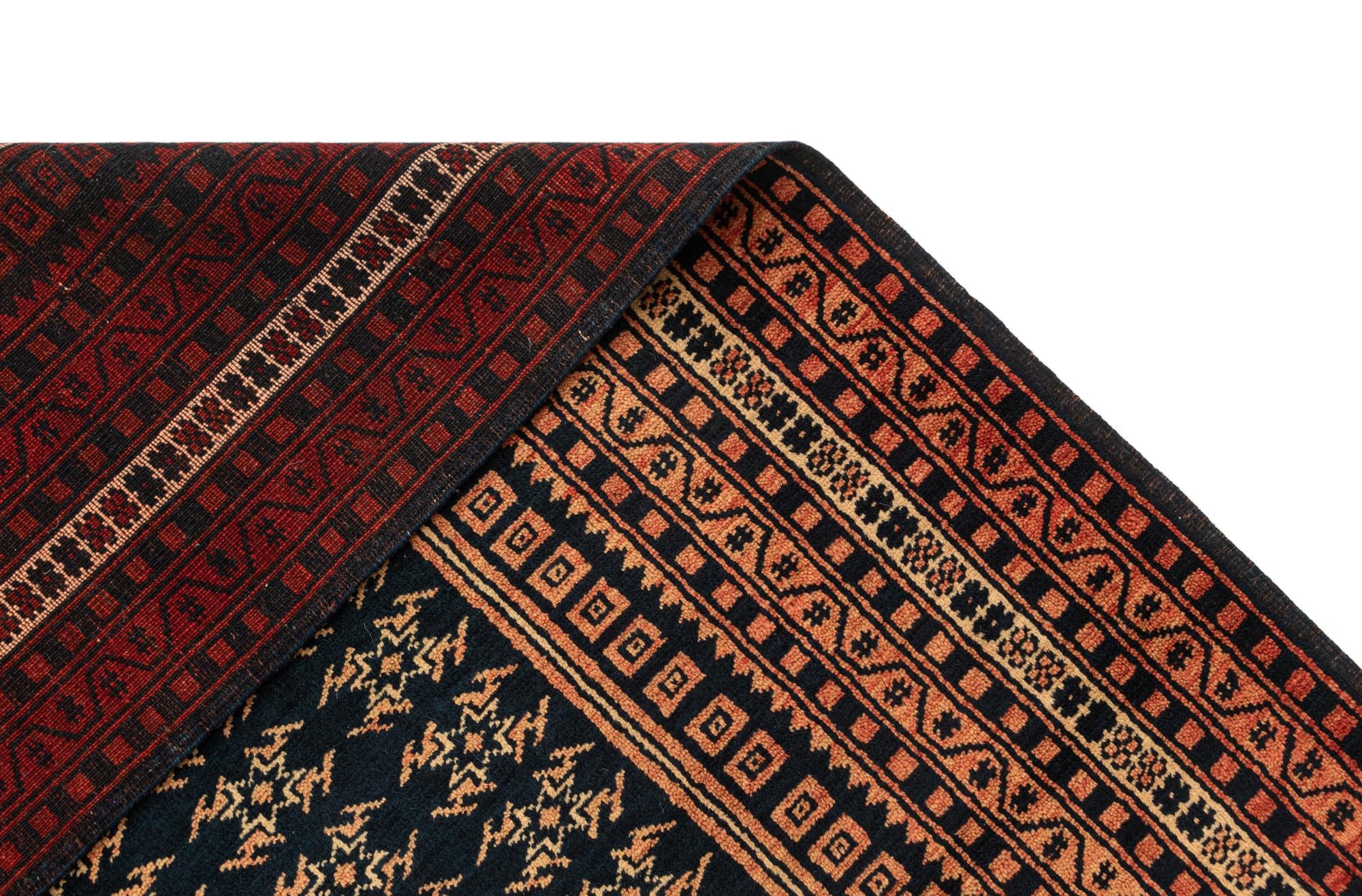 4' 2 x 5' 10 Hand Knotted Balouch Oriental Wool Rug