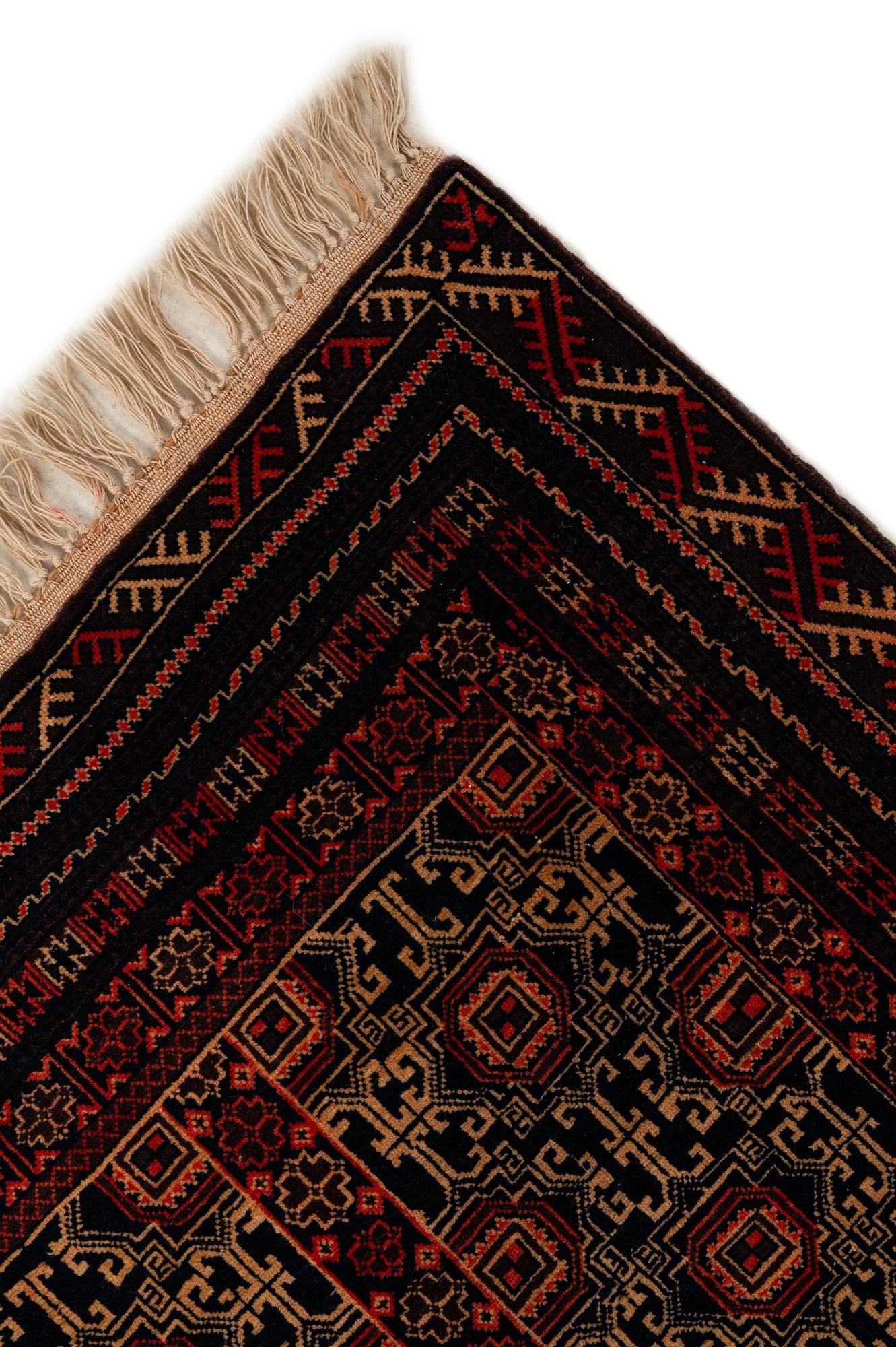 4' 1 x 6' 3 Hand Knotted Balouch Persian Wool Rug
