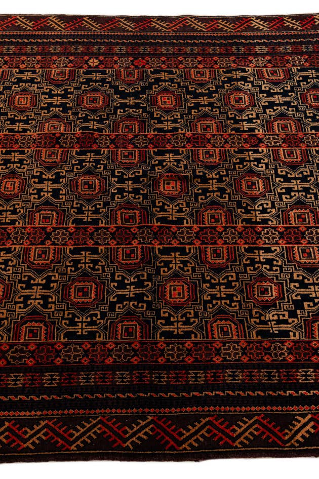 Detail image of 4' 1 x 6' 3 Hand Knotted Balouch Persian Wool Rug