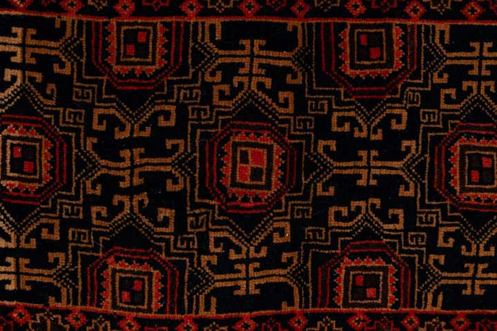 4' 1 x 6' 3 Hand Knotted Balouch Persian Wool Rug