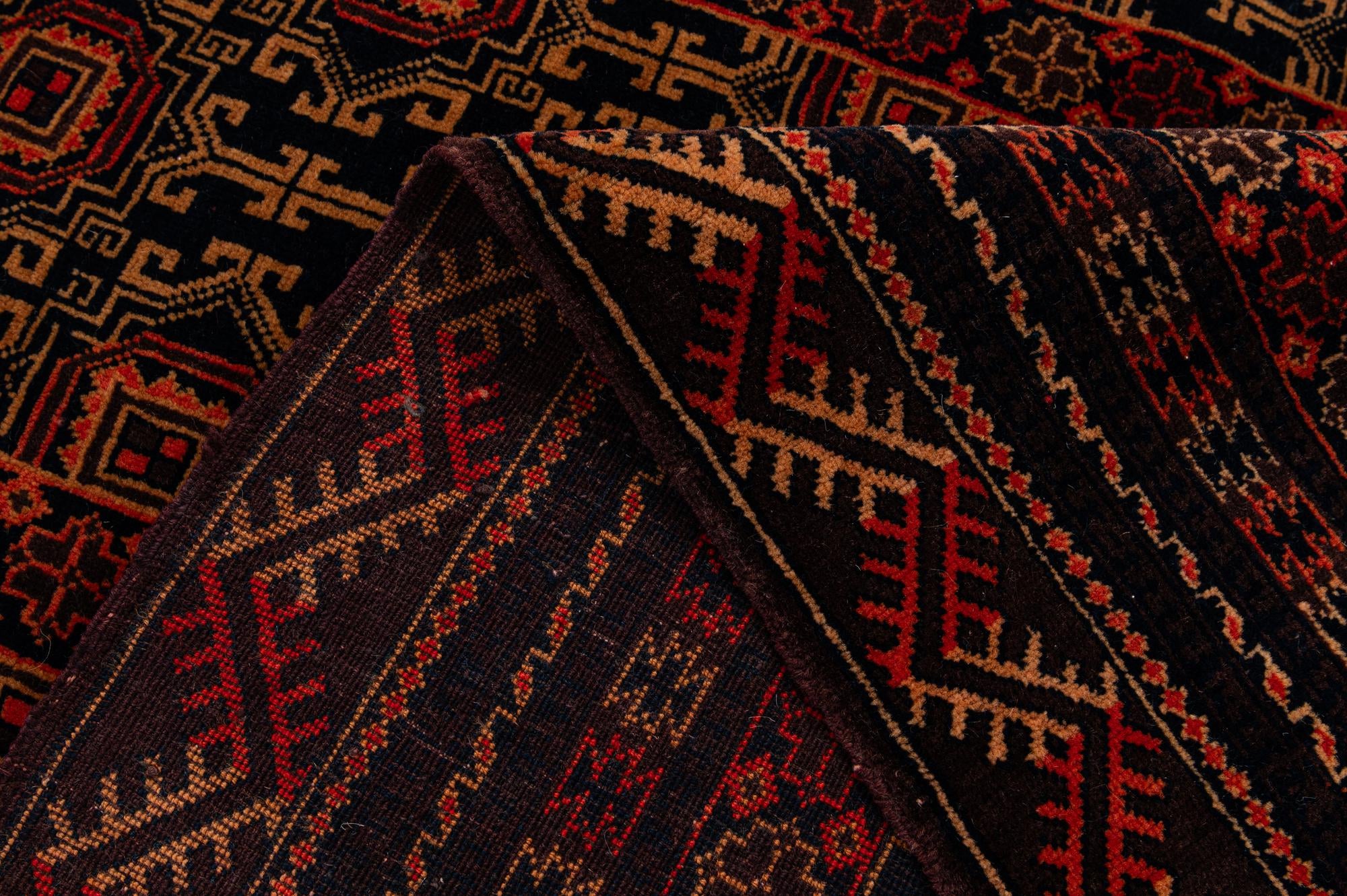 4' 1 x 6' 3 Hand Knotted Balouch Persian Wool Rug