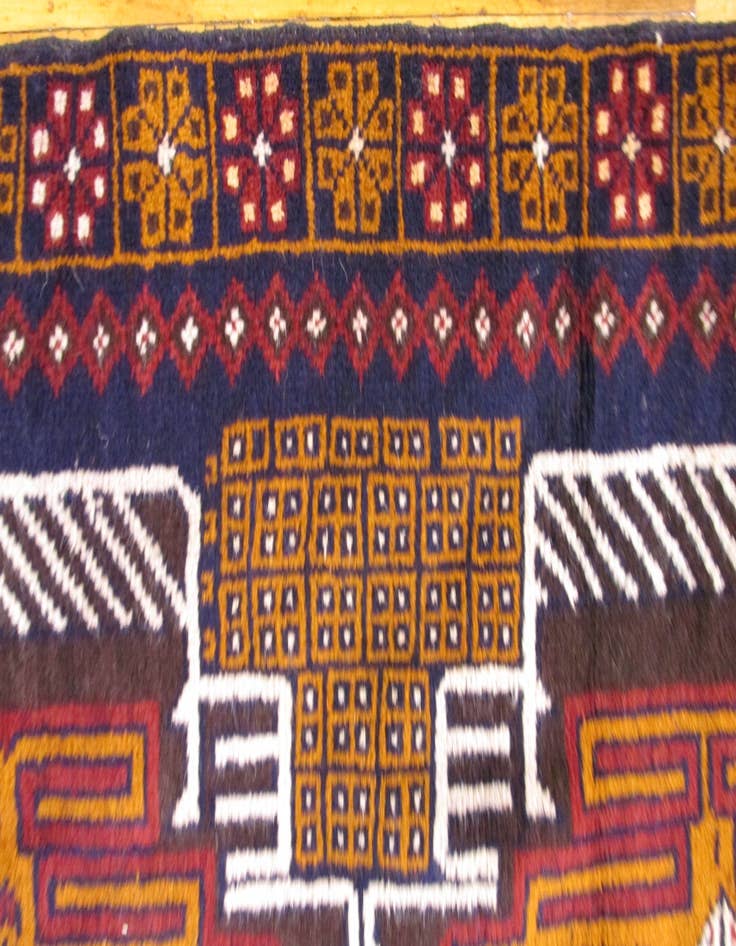 Detail image of 2' 10 x 4' 5 Hand Knotted Balouch Persian Wool Rug