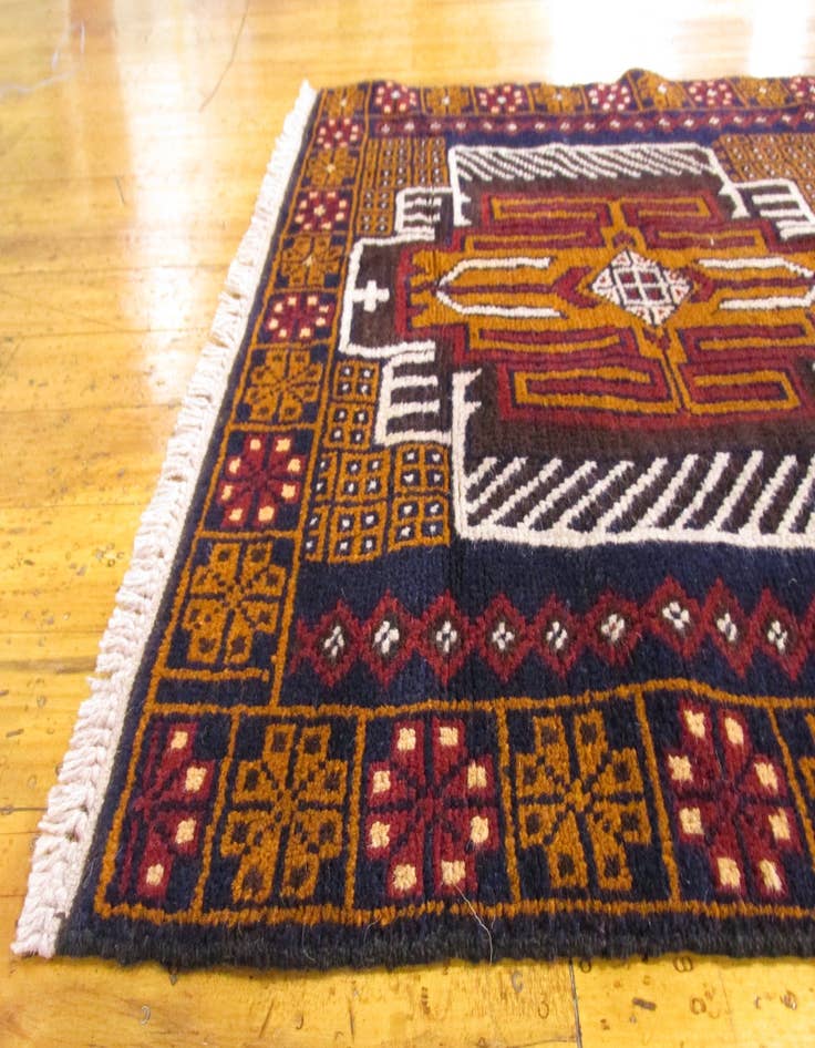 Detail image of 2' 10 x 4' 5 Hand Knotted Balouch Persian Wool Rug