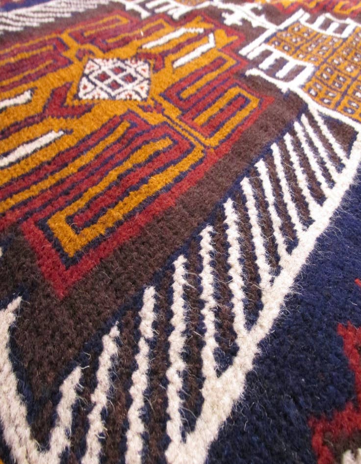 Detail image of 2' 10 x 4' 5 Hand Knotted Balouch Persian Wool Rug