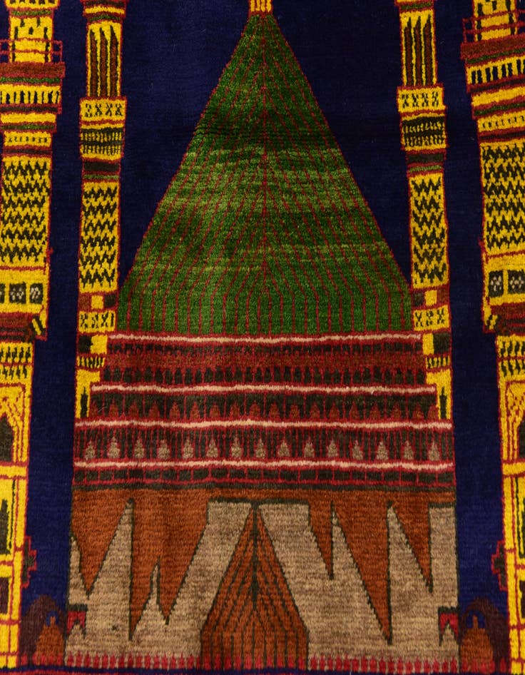 Detail image of 3' x 4' 6 Hand Knotted Balouch Persian Wool Rug