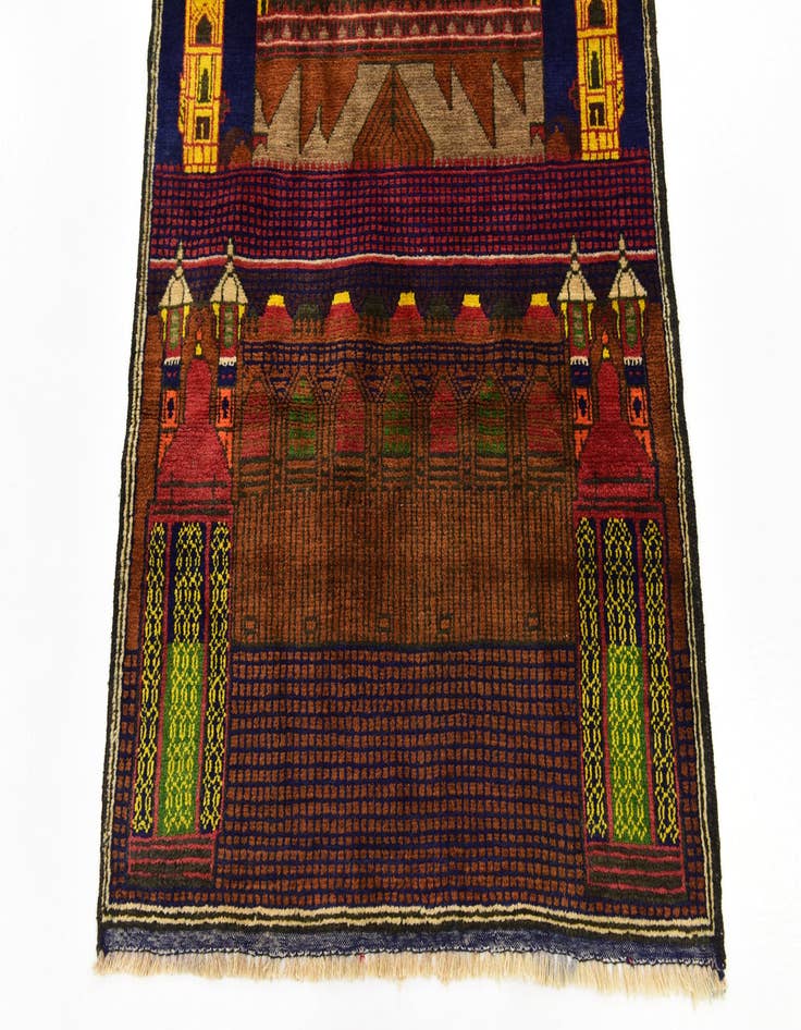 Detail image of 3' x 4' 6 Hand Knotted Balouch Persian Wool Rug