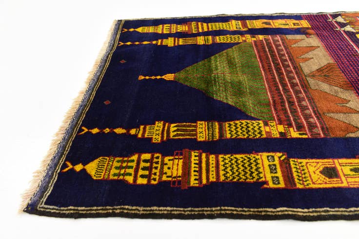 Detail image of 3' x 4' 6 Hand Knotted Balouch Persian Wool Rug