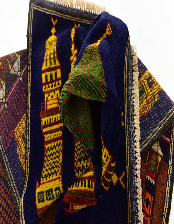 Detail image of 3' x 4' 6 Hand Knotted Balouch Persian Wool Rug