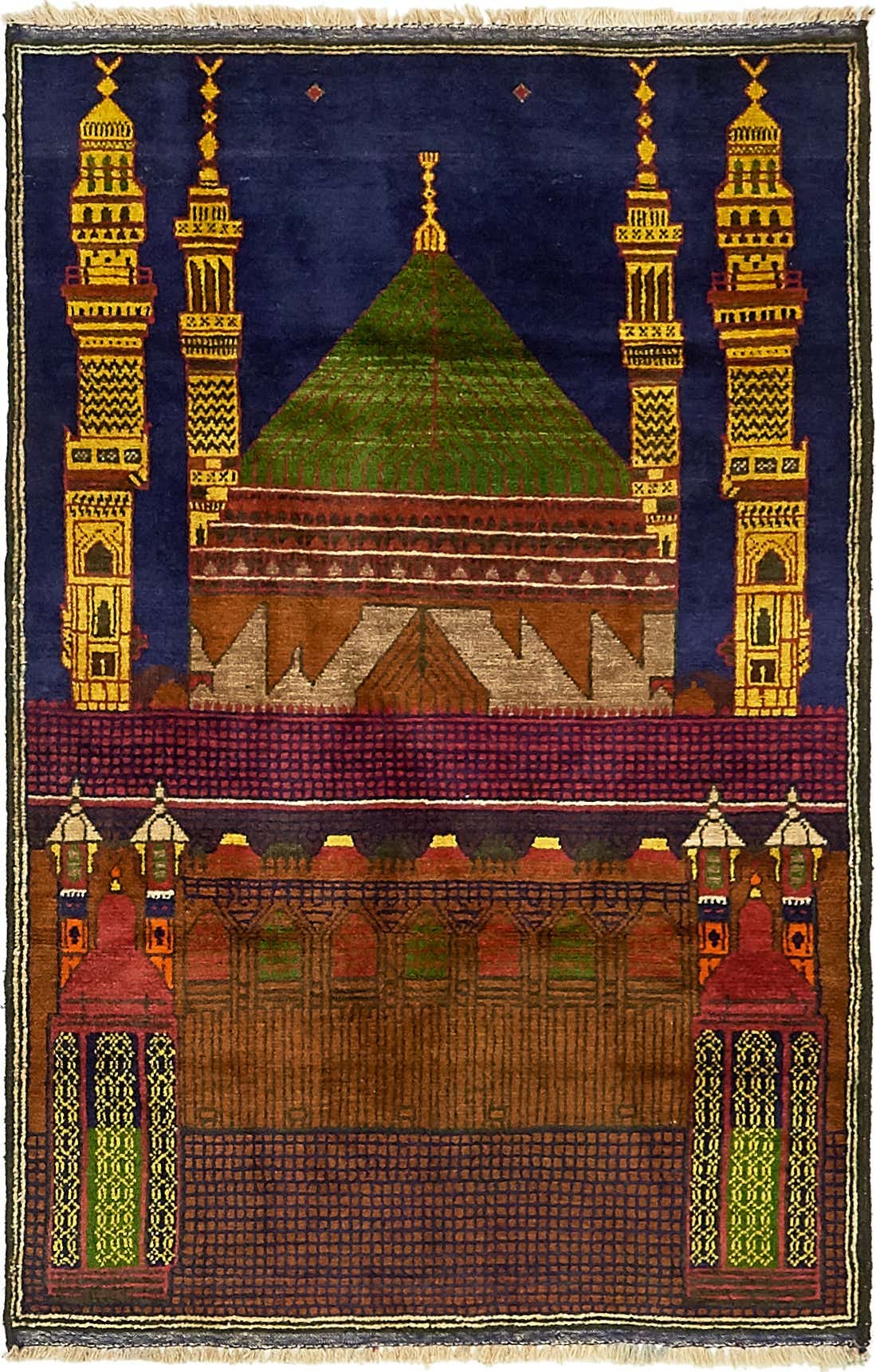 3' x 4' 6 Hand Knotted Balouch Persian Wool Rug