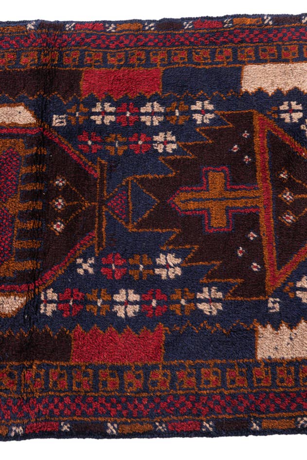 Detail image of 2' 9 x 4' 8 Hand Knotted Balouch Persian Wool Rug