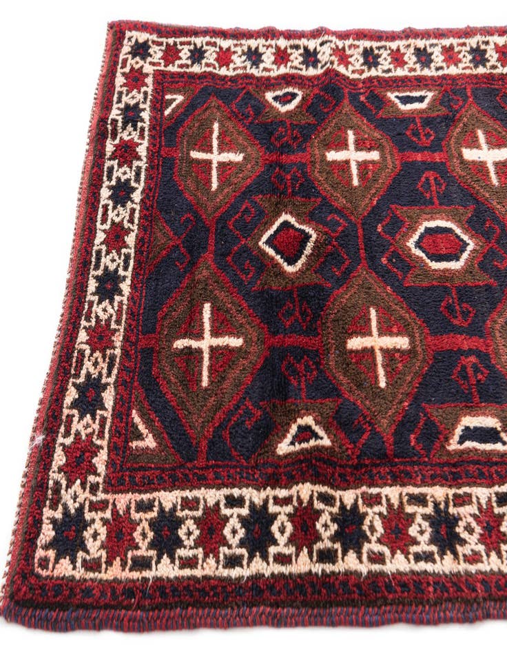 Detail image of 3' x 4' 6  Hand Knotted Balouch Persian Wool Rug