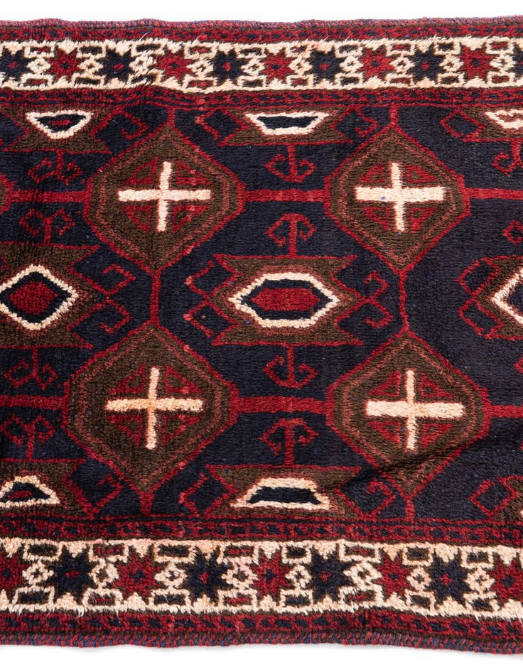 Detail image of 3' x 4' 6  Hand Knotted Balouch Persian Wool Rug