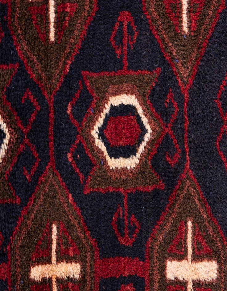 Detail image of 3' x 4' 6  Hand Knotted Balouch Persian Wool Rug