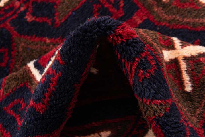 3' x 4' 6 Hand Knotted Balouch Persian Wool Rug