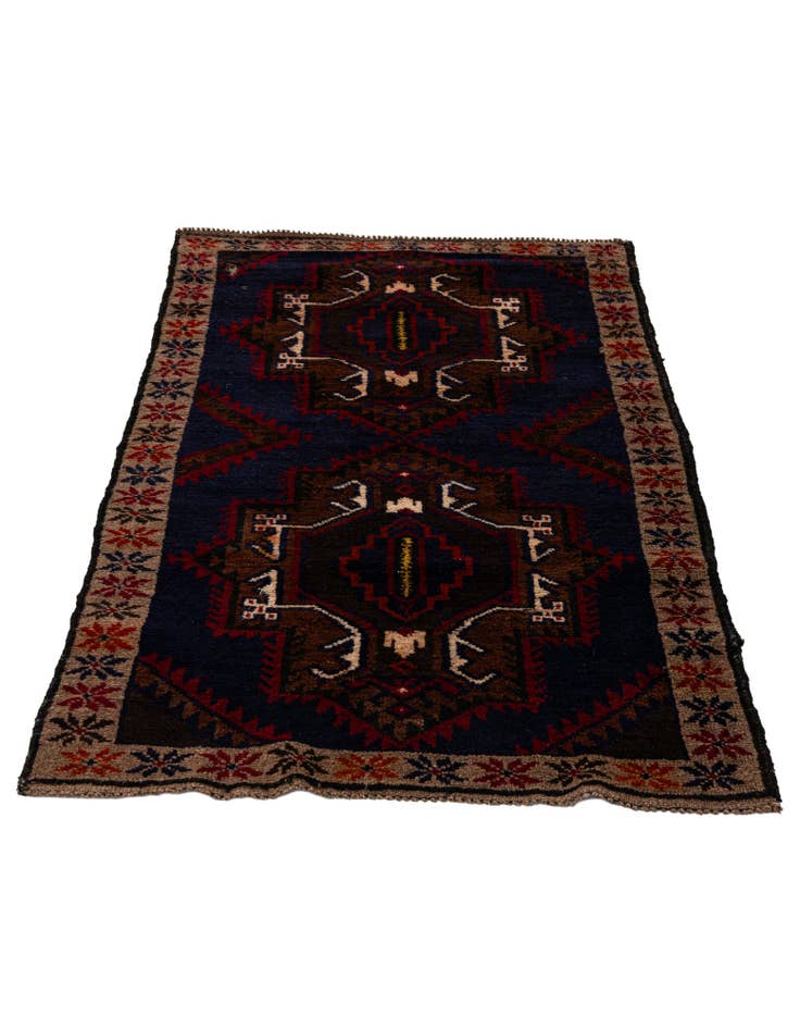 Detail image of 2' 10 x 4' 8  Hand Knotted Balouch Persian Wool Rug