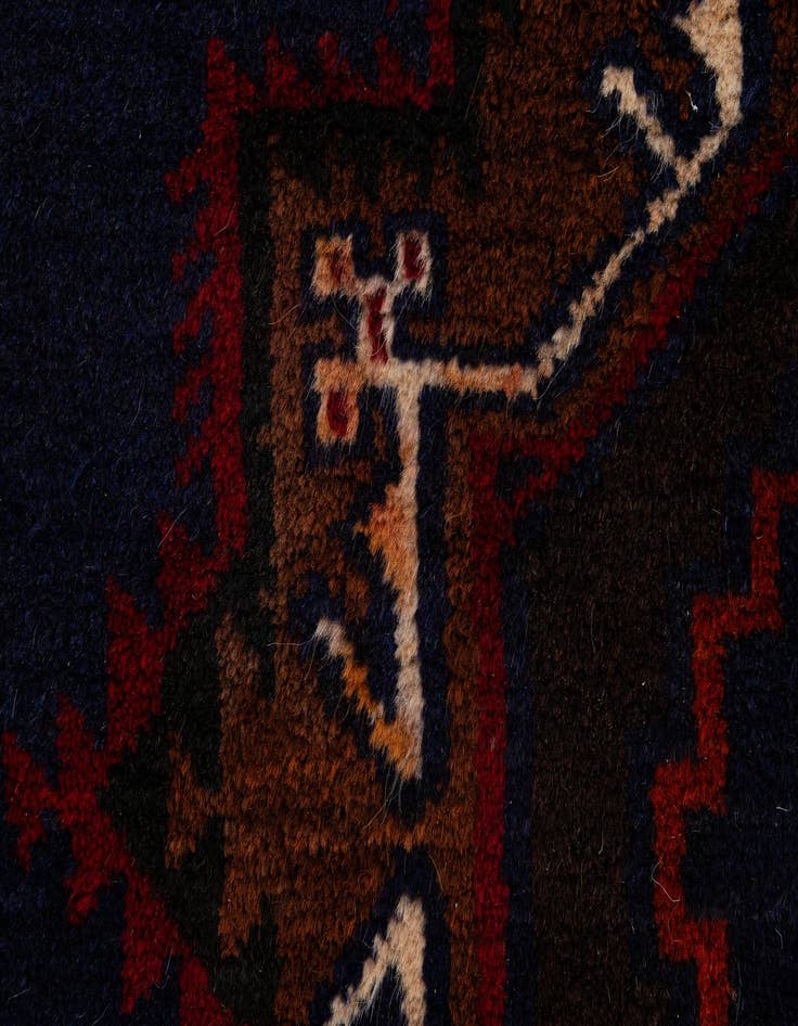 Detail image of 2' 10 x 4' 8  Hand Knotted Balouch Persian Wool Rug