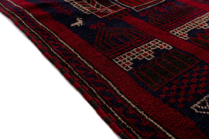 2' 10 x 4' 6 Hand Knotted Balouch Persian Wool Rug