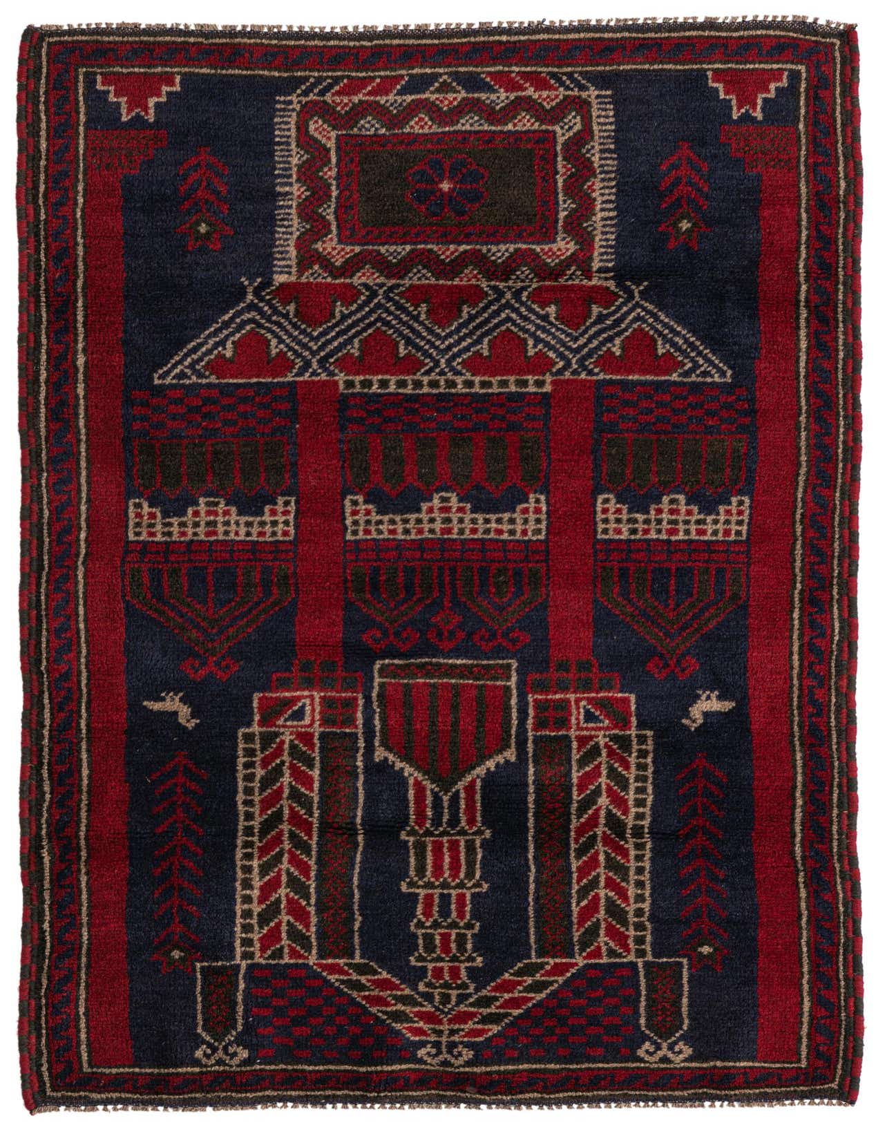 2' 10 x 4' 6 Hand Knotted Balouch Persian Wool Rug