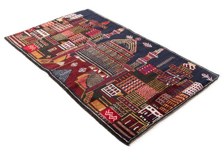 2' 9 x 4' 4 Hand Knotted Balouch Persian Wool Rug
