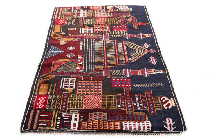 2' 9 x 4' 4 Hand Knotted Balouch Persian Wool Rug