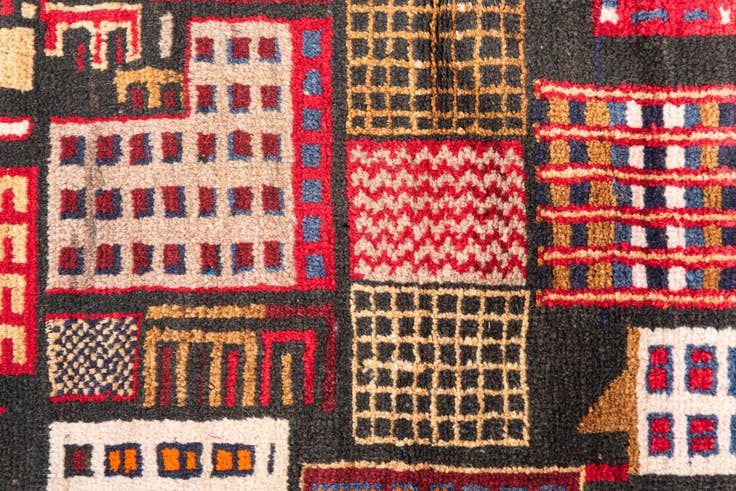 Detail image of 2' 9 x 4' 4 Hand Knotted Balouch Persian Wool Rug