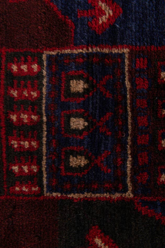 Detail image of 2' 10 x 4' 5 Hand Knotted Balouch Persian Wool Rug