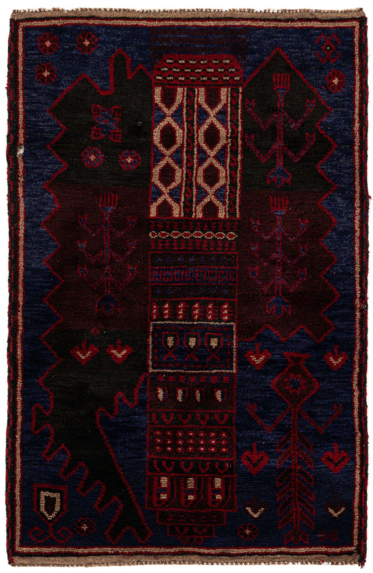 2' 10 x 4' 5 Hand Knotted Balouch Persian Wool Rug