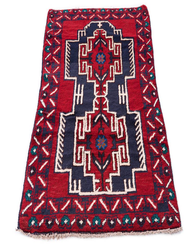 Detail image of 2' 9 x 4' 9 Hand Knotted Balouch Persian Wool Rug