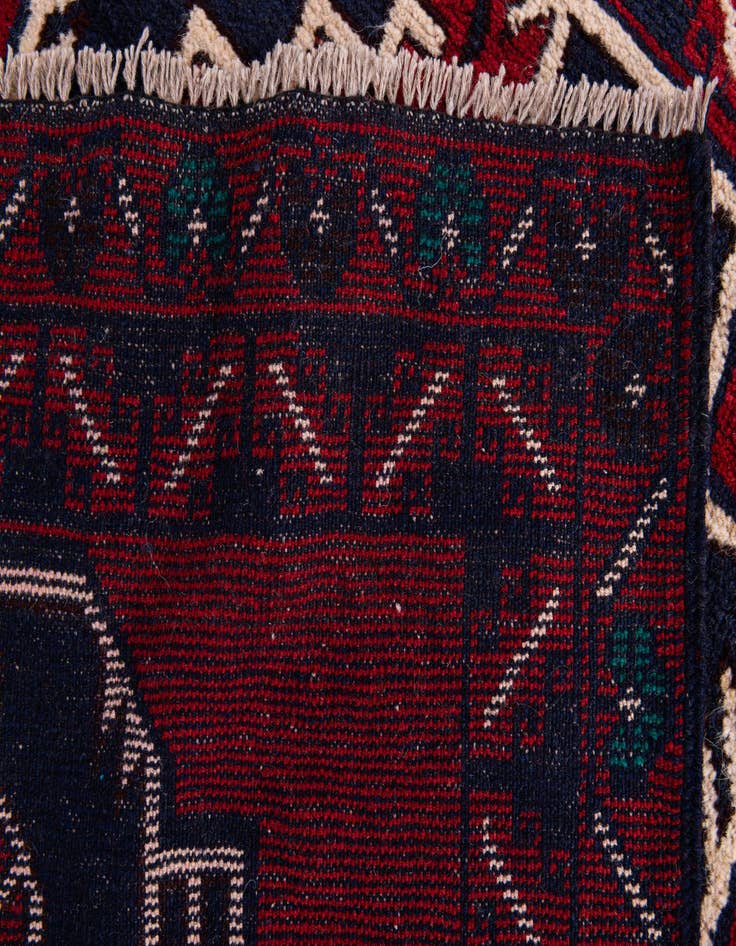Detail image of 2' 9 x 4' 9 Hand Knotted Balouch Persian Wool Rug