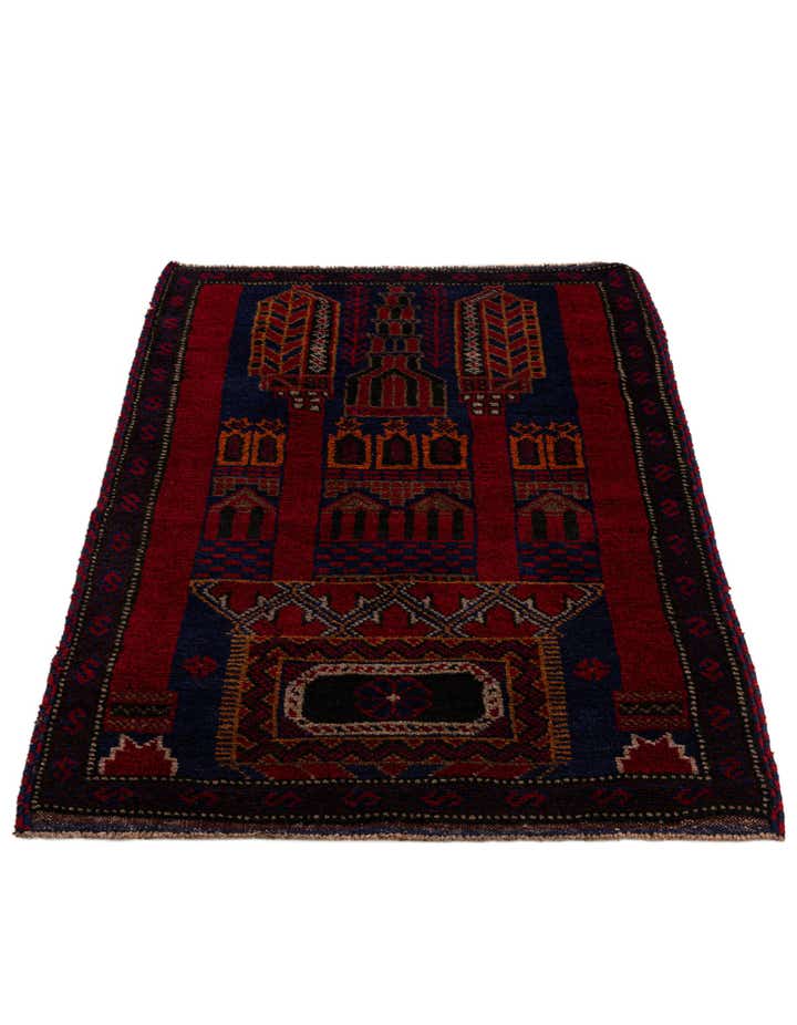 2' 10 x 4' 7 Hand Knotted Balouch Persian Wool Rug
