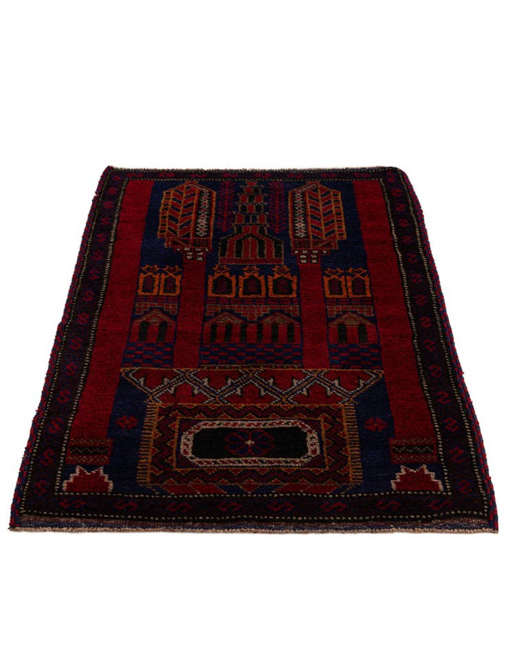 Detail image of 2' 10 x 4' 7 Hand Knotted Balouch Persian Wool Rug