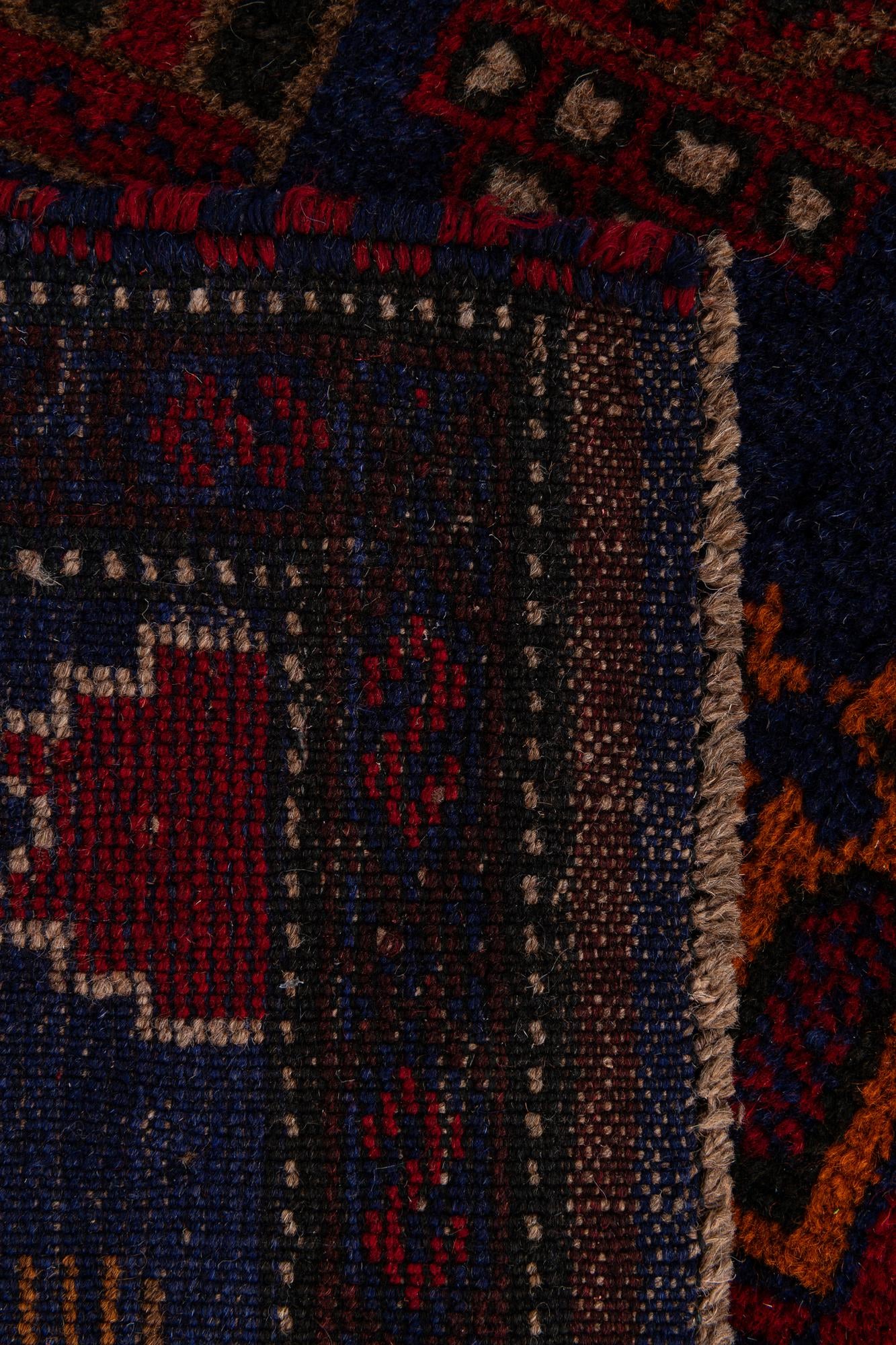 2' 10 x 4' 7 Hand Knotted Balouch Persian Wool Rug