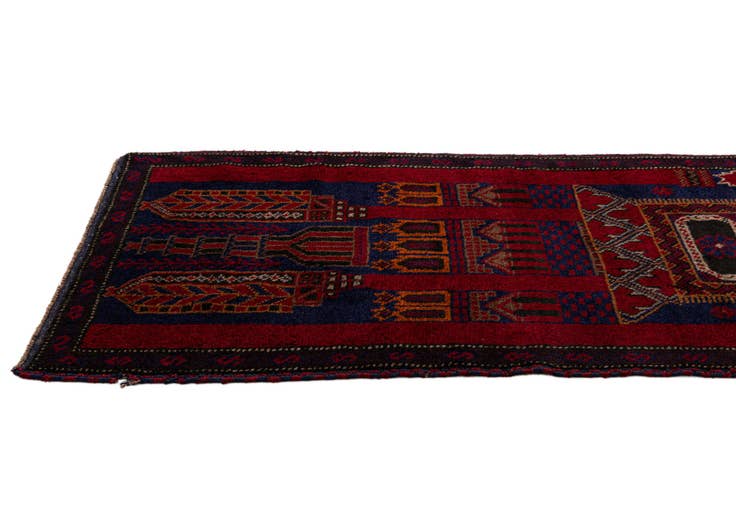 Detail image of 2' 10 x 4' 7 Hand Knotted Balouch Persian Wool Rug