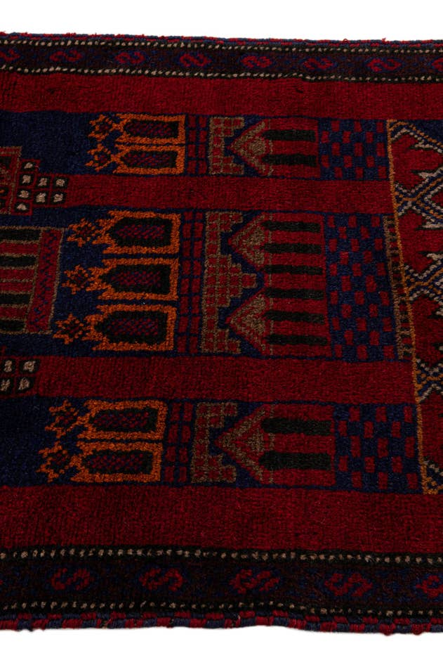 Detail image of 2' 10 x 4' 7 Hand Knotted Balouch Persian Wool Rug