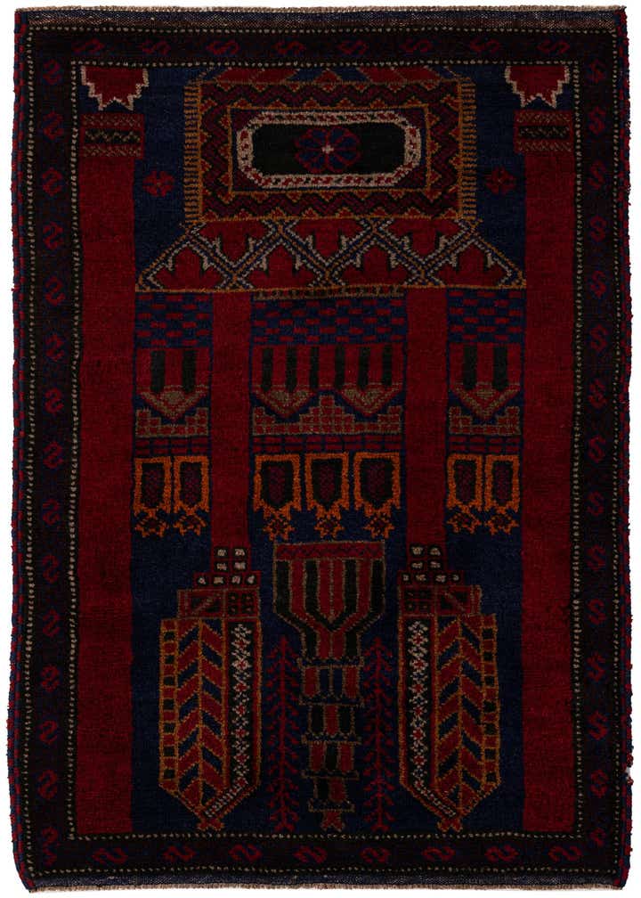 2' 10 x 4' 7 Hand Knotted Balouch Persian Wool Rug