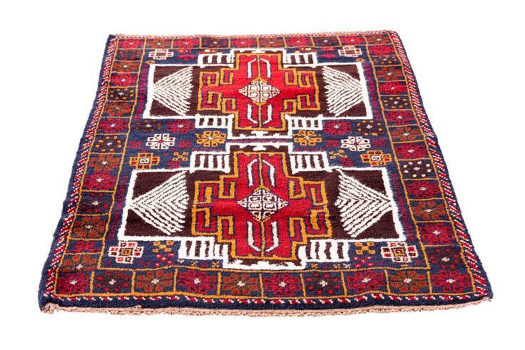 Detail image of 2' 10 x 4' 5 Hand Knotted Balouch Persian Wool Rug