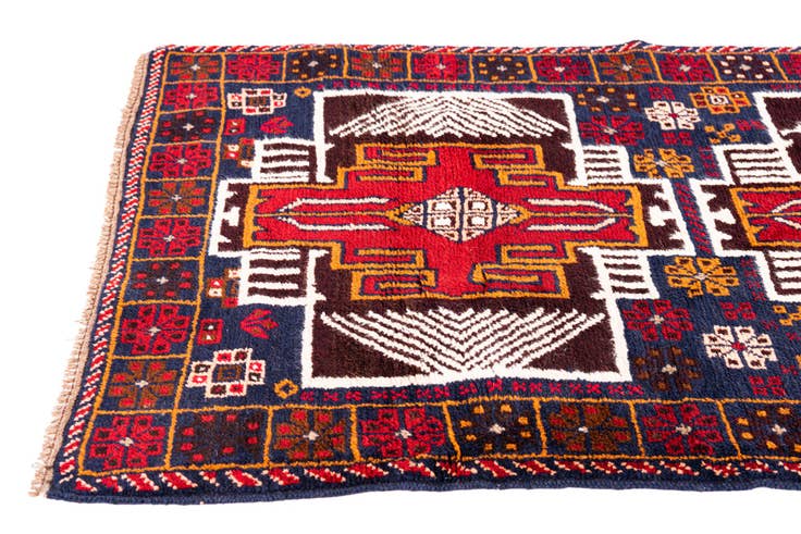 Detail image of 2' 10 x 4' 5 Hand Knotted Balouch Persian Wool Rug