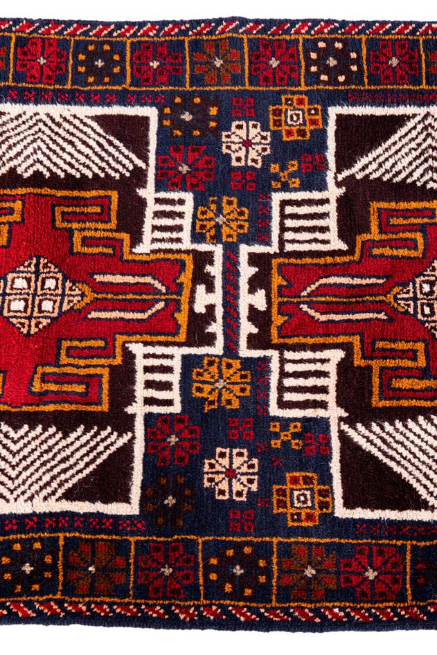 Detail image of 2' 10 x 4' 5 Hand Knotted Balouch Persian Wool Rug