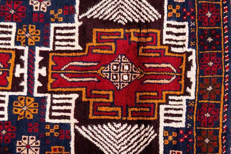 Detail image of 2' 10 x 4' 5 Hand Knotted Balouch Persian Wool Rug