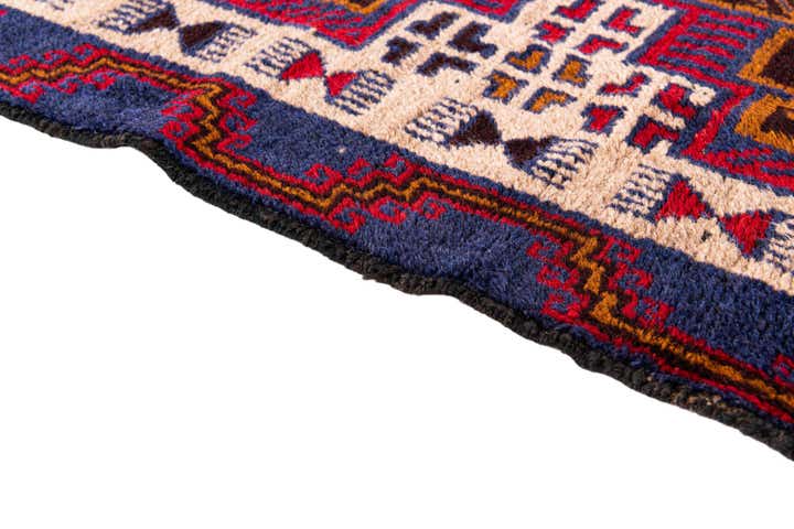3' x 4' 9 Hand Knotted Balouch Persian Wool Rug